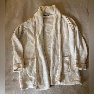 Cream jcrew winter open cardigan